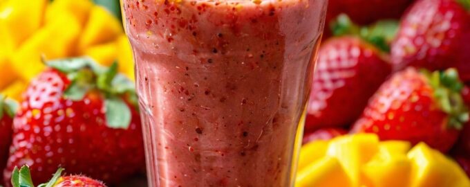 Протеиновый смузи с клубникой и манго