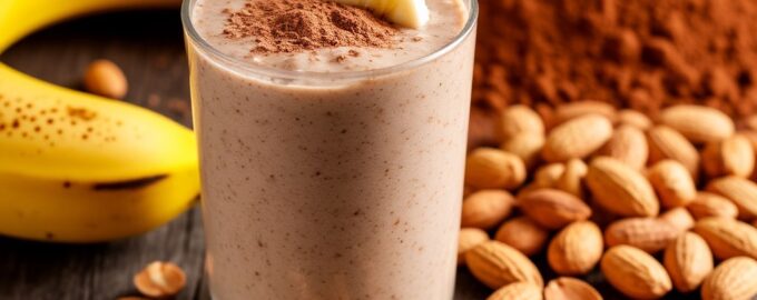 Питательный смузи с бананом и арахисом