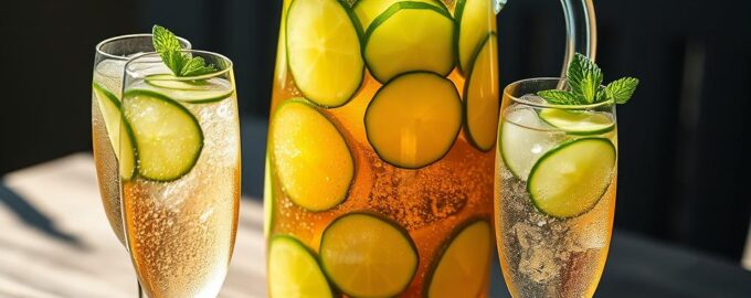 Восхитительная сангрия с огурцом, имбирем и просекко