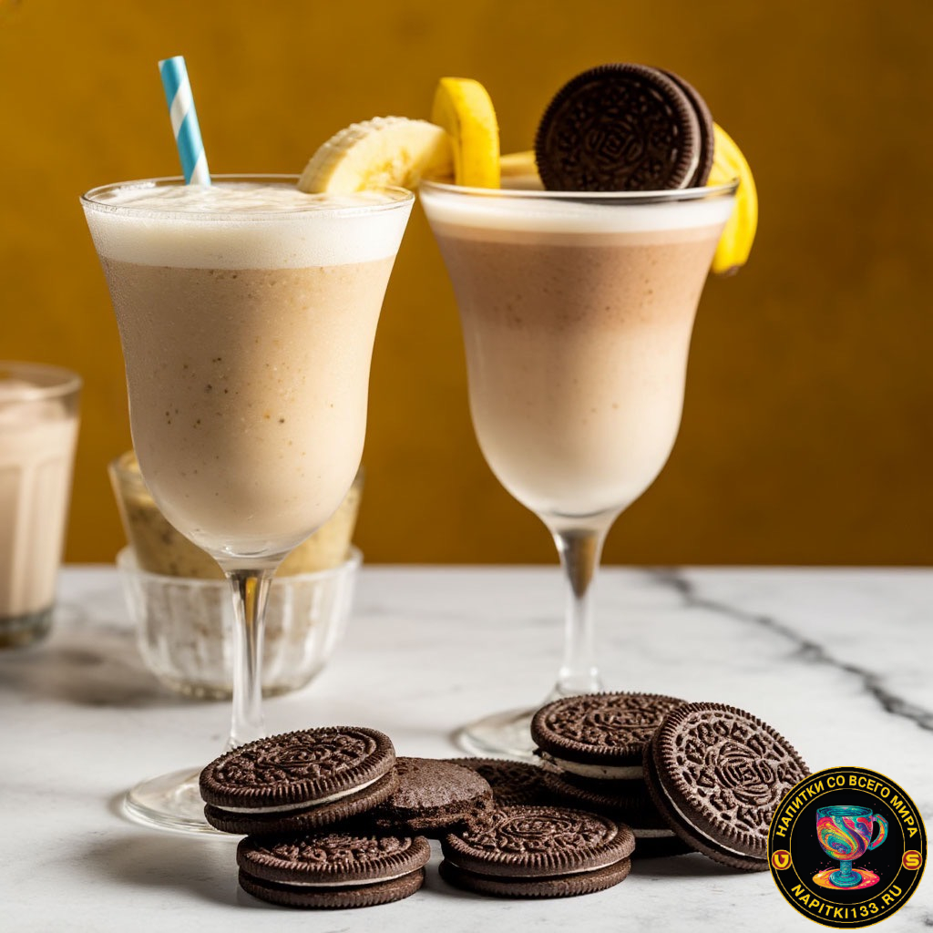 Коктейль из печенья oreo с бананом Коктейль из печенья oreo с бананом