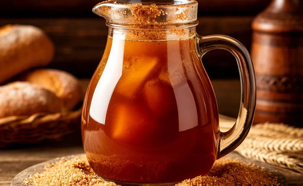 Хлебный квас на ржаных сухарях