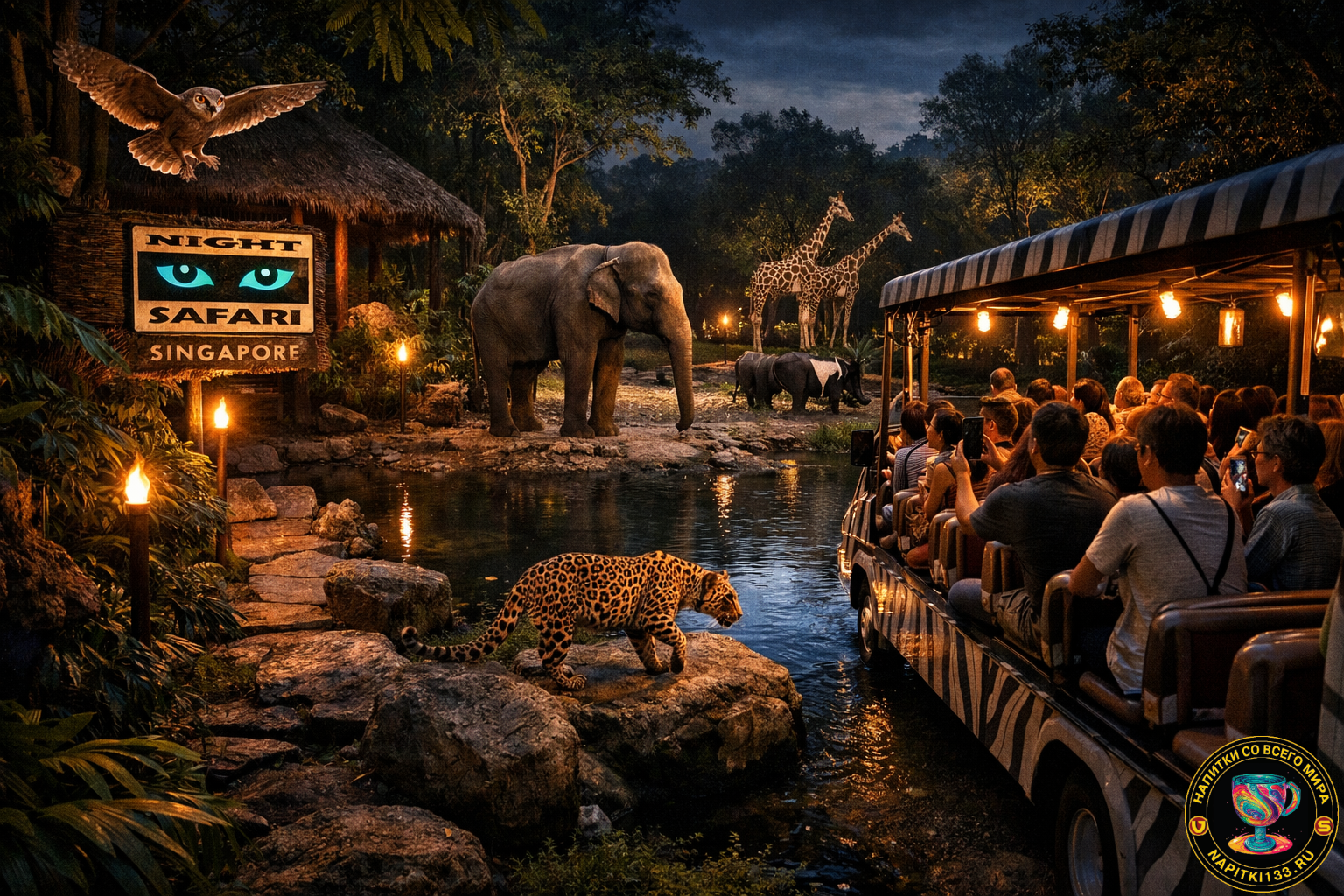 Night Safari Singapore: Когда джунгли просыпаются