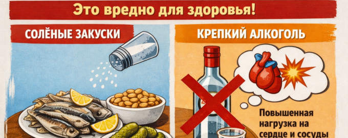 Крепкий алкоголь после солёных закусок