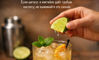 Если цитрус в коктейле даёт грубую кислоту
