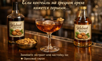 Если коктейль на грецком орехе кажется горьким