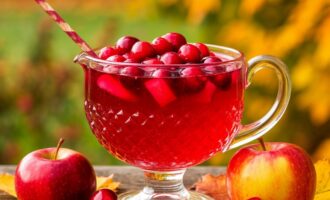 Кисель из клюквы и яблок